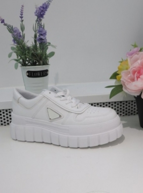 Buty sportowe damskie na płaskim (36-41) 23028 WHITE