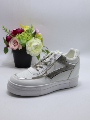 Buty sportowe damskie na koturnie (36-41) WW091 WHITE