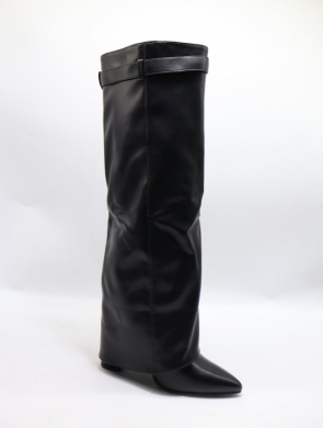 Kozaki damskie na obcasie (36-41) 52186 BLACK