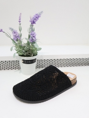 Klapki damskie na płaskim (36-41) LOLO32 BLACK