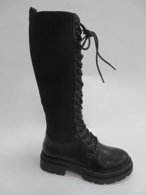 Kozaki damskie jesienne na płaskim (36-41) 6820 BLACK