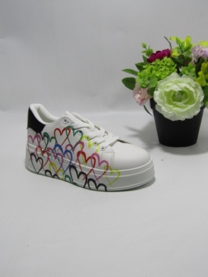 Buty sportowe damskie na płaskim (36-41) BO-130 WHITE/BLACK
