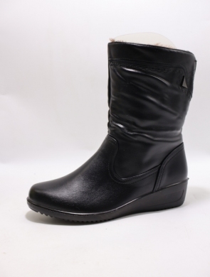 Botki damskie ocieplane na koturnie (36-41) 7173 BLACK