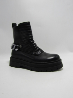 Botki damskie ocieplane na płaskim (36-41) 0-8 BLACK