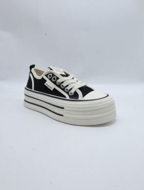 Trampki damskie na płaskim (35-40) BD-1 WH/BLACK