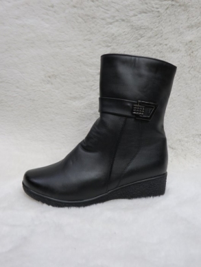 Kozaki damskie ocieplane na płaskim (37-42) W2221 BLACK