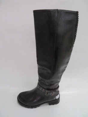 Kozaki damskie ocieplane na obcasie (36-41) F18-6933A BLACK