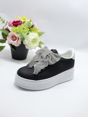 Buty sportowe damskie na płaskim (36-41) 6011 BL/SILVER