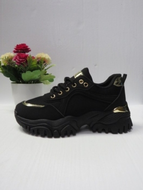 Buty sportowe damskie na płaskim (36-41) D232-2 BLACK