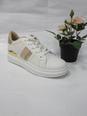 Buty sportowe damskie na płaskim (36-41) AB1040 WHITE/GOLD