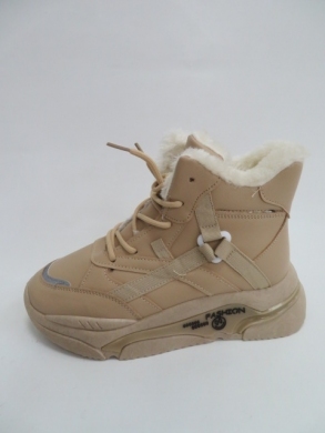 Sneakersy damskie ocieplane niskie (37-41) H21 KHAKI