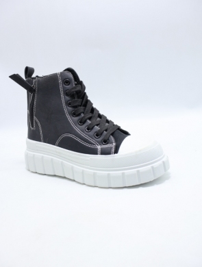 Trampki damskie na płaskim (36-41) LG655 BLACK