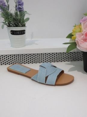 Klapki damskie na płaskim (36-41) THS-99 LBLUE