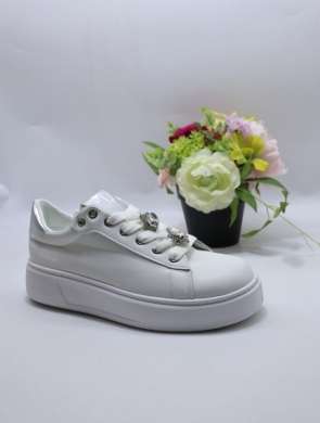 Buty sportowe damskie na płaskim (36-41) EV392 WH/SILVER