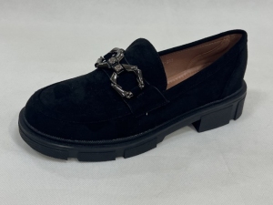 Mokasyny damskie na koturnie (36-41) W-203 BLACK