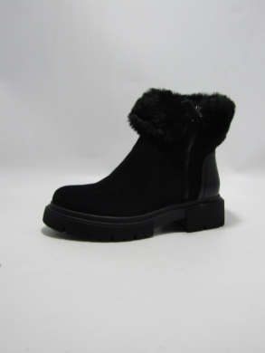 Botki damskie ocieplane na płaskim (36-41) F 6309 BLACK