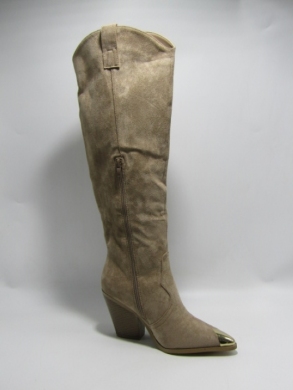 Kozaki damskie na obcasie (36-41) 9353-1A KHAKI