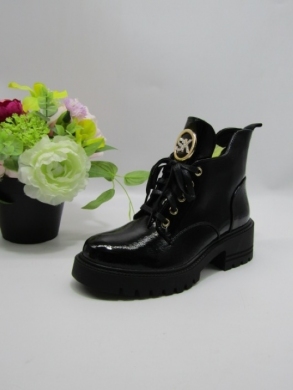 Botki damskie ocieplane na płaskim (36-41) F1265 BLACK/MIR