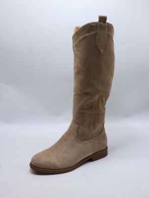 Kozaki damskie ocieplane na płaskim (36-41) LS5501 BEIGE