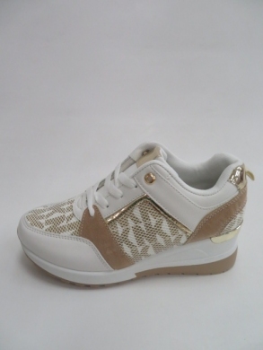 Sportowe Damskie na koturnie (36-41) LDLJ-45 WHITE/BEIGE