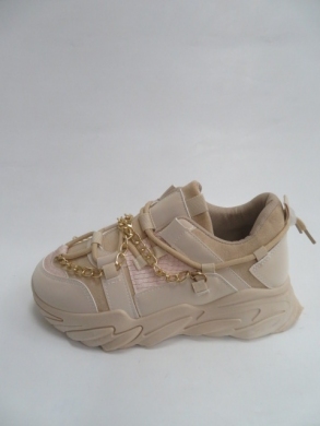 Sneakersy damskie niskie (36-41) 4172-3 BEIGE