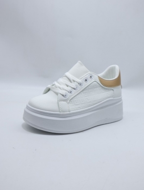 Buty sportowe damskie na płaskim (36-41) 8913 WH/KHAKI