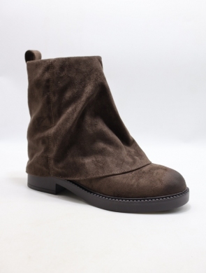 Botki damskie na płaskim (36-41) 68357 BROWN