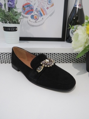 Mokasyny damskie na płaskim (36-41) 3691 BLACK