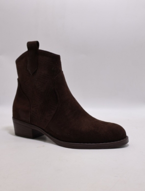 Botki damskie na obcasie (36-41) 3208-9 BROWN