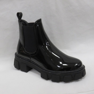 Botki damskie na płaskim (36-41) HBL-2 BLACK/PATEN