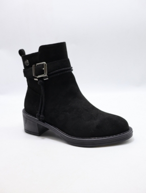 Botki damskie ocieplane na obcasie (36-41) 2612 BLACK