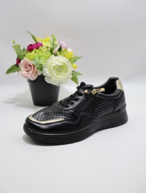 Buty sportowe damskie na płaskim (36-41) BK610 BLACK