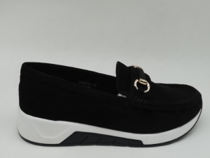 Mokasyny damskie na koturnie (36-41) DS23114-1 BLACK