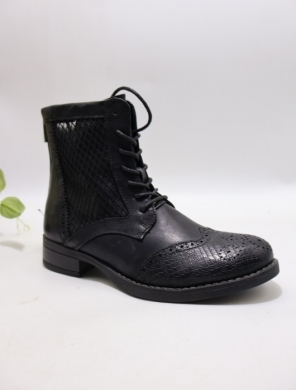 Botki damskie na płaskim (36-41) F6022 BLACK