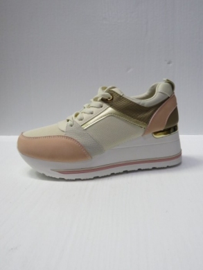 Buty sportowe damskie na koturnie (36-41) 28513 BEIGE