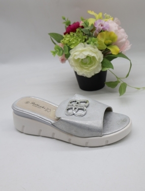Klapki damskie na płaskim (36-41) 0677 SILVER