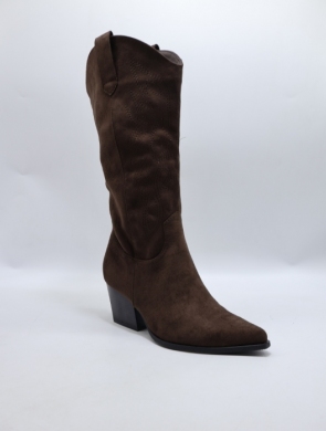 Kozaki damskie na obcasie (36-41) 7627A BROWN