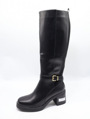 Kozaki damskie na obcasie (36-41) 68258 BLACK