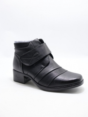 Botki damskie ocieplane na obcasie (37-42) 2665-1 BLACK