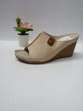 Klapki damskie na koturnie (36-41) 7AA223 BEIGE