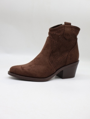 Botki damskie na płaskim (36-41) H253 BROWN