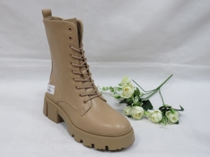 Botki damskie ocieplane na koturnie (36-41) JJ43 KHAKI