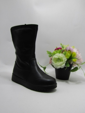Kozaki damskie ocieplane na płaskim (37-42) W62 BLACK
