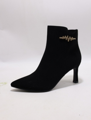 Botki damskie ocieplane na szpilce (36-41) 0-602 BLACK