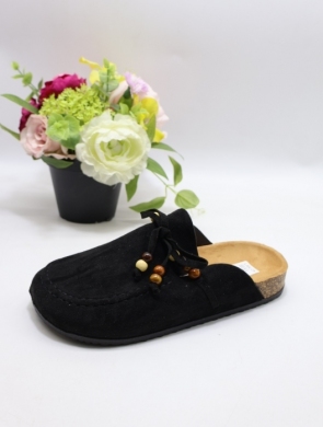 Klapki damskie na płaskim (36-41) 563 BLACK