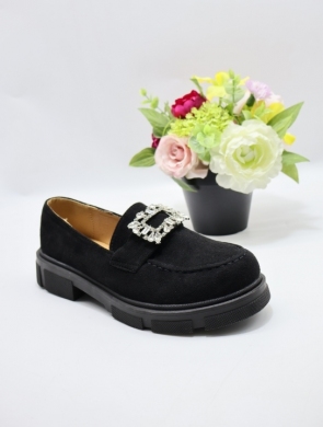 Mokasyny damskie na płaskim (36-41) H8-256 BLACK