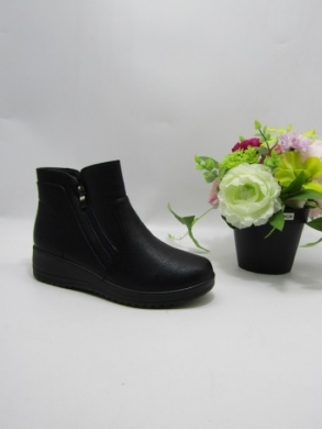 Botki damskie ocieplane na koturnie (36-41) W33-6 BLACK