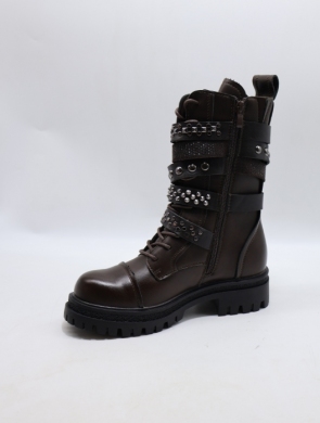 Botki damskie na płaskim (36-41) 7668 BROWN