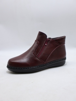 Botki damskie ocieplane na płaskim (36-41) 22T08-6 MAROON
