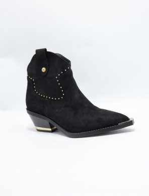 Botki damskie na obcasie (36-41) 9696A-1 BLACK